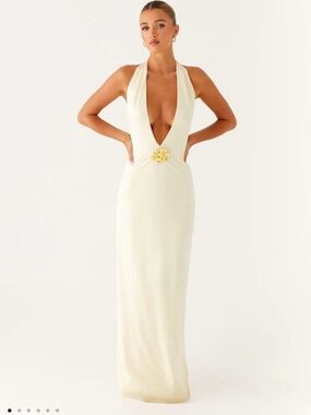 Peppermayo Maxi Dress - Yellow with Gold Accent